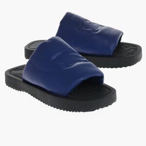Burberry Leather EKD Slab Slip-On Slides Sandals Size 39